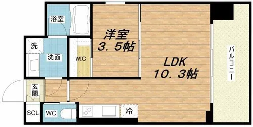 プレジオ弁天町ASIAN【5階】の間取り