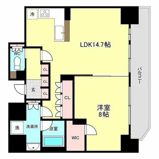 リーガル靭公園南Ⅱ【6階】の間取り