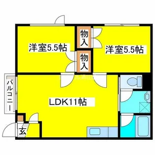 ノースシェービ【202号室】の間取り