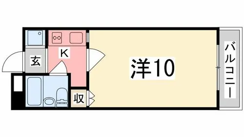 ラ・バレーヌ辻井【406号室】の間取り