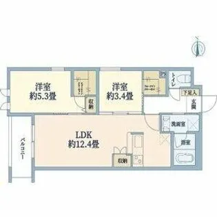 ウェルスクエア山坂【203号室】の間取り