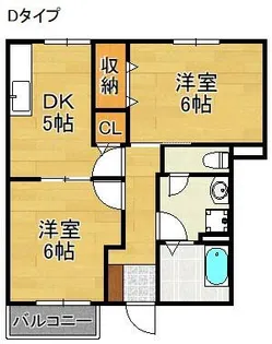 コーポシャルマンB棟【1階】の間取り