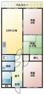 シャトー塚口【4階】の間取り