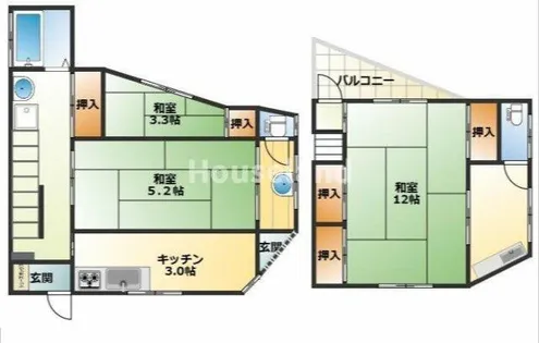 和歌山県和歌山市吹上3丁目【一戸建】の間取り
