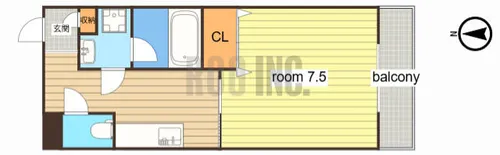 ベル・ドミール 西二階町【103号室】の間取り