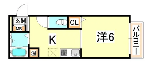 西之町ハイツ B【1階】の間取り