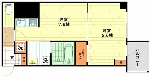 サムティ難波グレイス【11階】の間取り