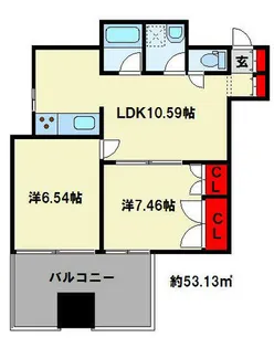 GALA 小倉【805号室】の間取り