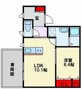 MAST緑ヶ丘 F棟【103号室】の間取り