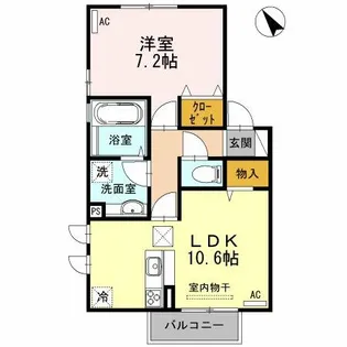 セジュール・リアン【1階】の間取り