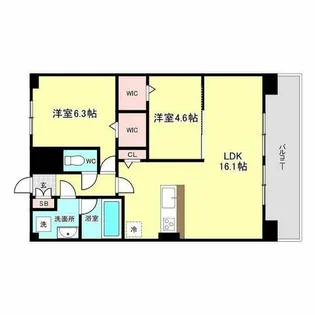 アウトフィールド海老江【4階】の間取り