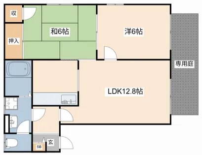 ヴィ・ザ・ヴィ田寺【102号室】の間取り