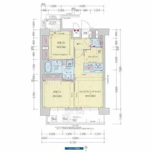 プレサンス堺筋本町エグゼブラン【1301号室】の間取り
