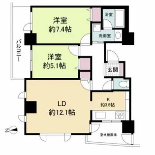クロスレジデンス大阪新町【17階】の間取り