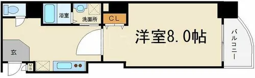 エスライズ天満橋【8階】の間取り