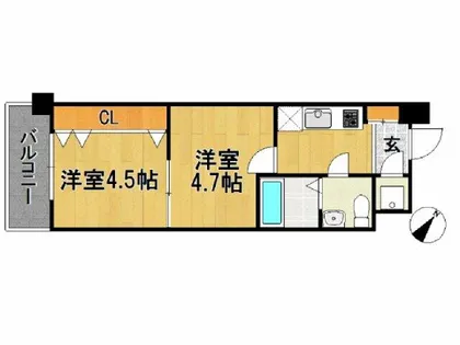 No.46 V-プロジェクト2100天神【2階】の間取り