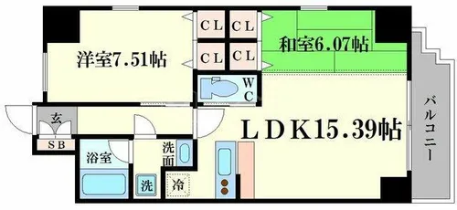 プレジオ本町【5階】の間取り