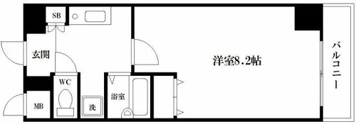 ジュネーゼ本町西【4階】の間取り