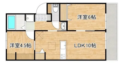 川那辺ハイツ【1階】の間取り