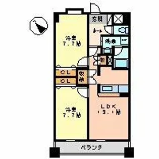 フォレスト白鳥【7階】の間取り