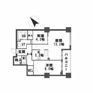 ダイアパレス東札幌Ⅱ【9階】の間取り