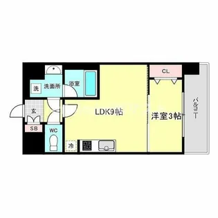 スプランディッド弁天町WEST【2階】の間取り