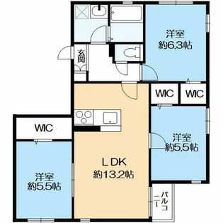 ネセシア御影【3階】の間取り