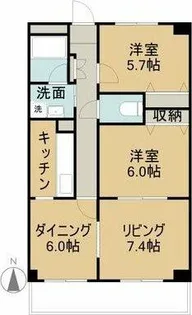 ハーモニアス桜本町【2階】の間取り