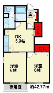 サンガーデン南行橋 A棟【1階】の間取り