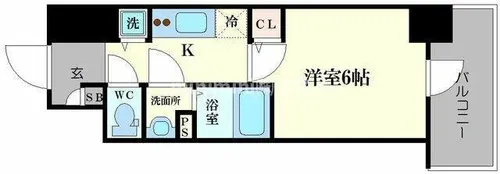 エスリード難波ステーションゲートノーステラス【14階】の間取り