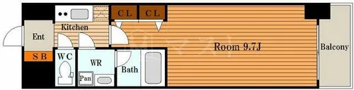 セイル淀屋橋【9階】の間取り