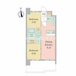 セレニテフラン谷町四丁目アリエ【802号室】の間取り