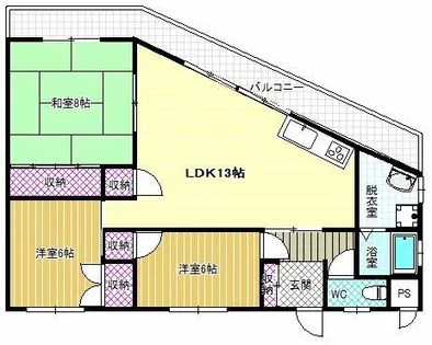 メロディーハイツ【4階】の間取り