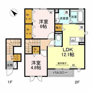 グランツⅡ【201号室】の間取り
