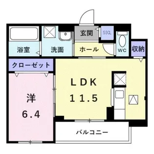 ラ・クロシェット【1階】の間取り