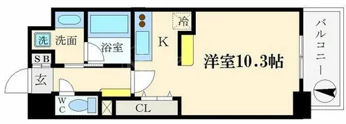 ブランクレール谷町【9階】の間取り