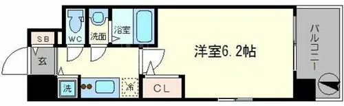 エスリード中之島SOUTH【11階】の間取り