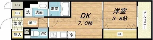 レオンコンフォート本町東Ⅱ【8階】の間取り