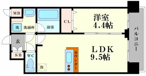 プレサンス大阪天満リバーシア【704号室】の間取り