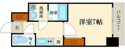 アドバンス大阪ベイストリート【6階】の間取り