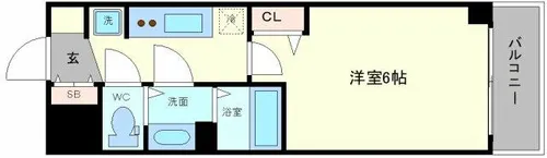 プレサンス難波マジョリティ【408号室】の間取り