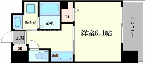 パークヒルズ難波南ルミエール【203号室】の間取り