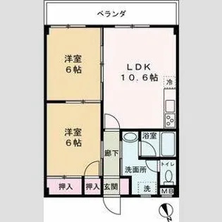 アルコ・ラ・カーサ 町坪【305号室】の間取り