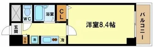 ドミール江戸堀【3階】の間取り