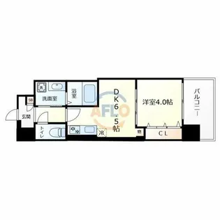 エグゼ大阪CITYオースティン【4階】の間取り