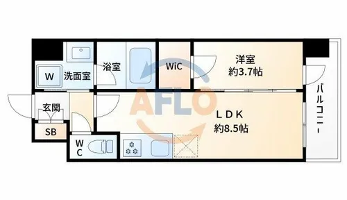 スプランディッドライズ新大阪ノース【8階】の間取り