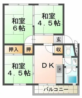 東垂水南(4)住宅【2階】の間取り