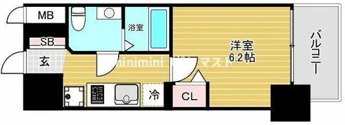 エグゼ大阪CITYZWEI(ツヴァイ)【11階】の間取り