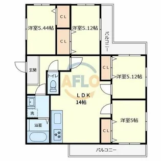 4LDKの間取り画像