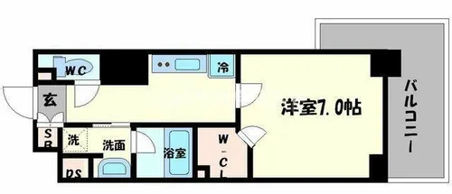 ハビテ靭センターコート【11階】の間取り